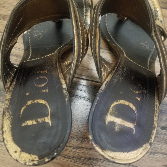 Christian Dior Heels Bronze Gold Jewelled Crystal Heels Dior Mules Size 7.5 - Picture 6 of 16